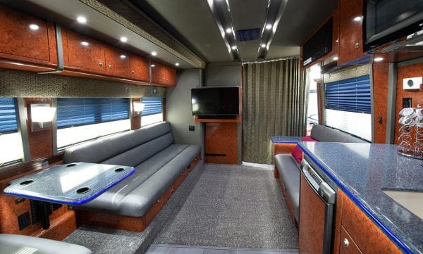 Galaxy tour bus lounge